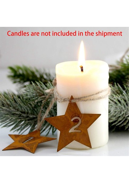 4pcs Noel Pas Numarası Dekoratif Advent Çelengi, Sıkıntılı Metal, Noel Pentagramı (Yurt Dışından)