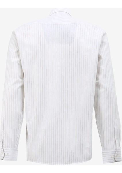 Regular Fit Düğmeli Yaka Çizgili Bej Erkek Gömlek FC4SM-GML 0287 fiyatları