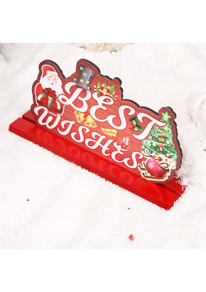 Güzel Noel Ahşap Süs Noel Baba Ahşap El Sanatları Masa Süslemeleri Ev Partisi Için Noel Dekorasyon, C (Yurt Dışından)