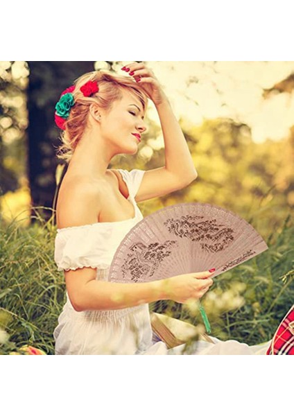 Sandal Ağacı Katlanır Fan, Retro Tarzı Çin El Fanı, Düğün Dans Partisi Için Katlanabilir El Fanı (Yurt Dışından)