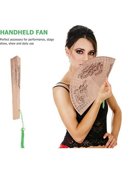 Sandal Ağacı Katlanır Fan, Retro Tarzı Çin El Fanı, Düğün Dans Partisi Için Katlanabilir El Fanı (Yurt Dışından)