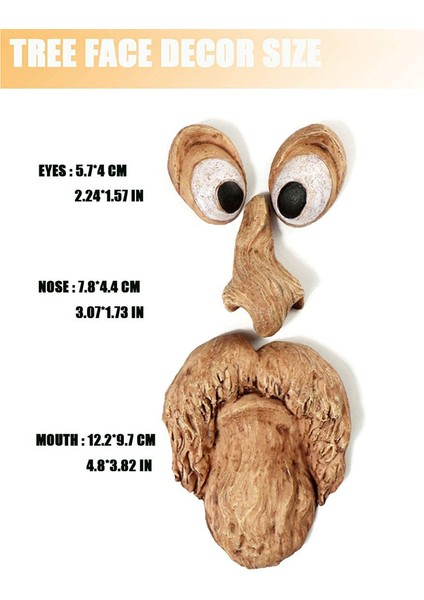 Ağaç Kabuğu Face Yüz Dekorasyon Dekorasyon Açık Eğlenceli Avlu Sanat Bahçe Dekorasyon Paskalya Yaratıcı Sahne-B (Yurt Dışından) indirimleri