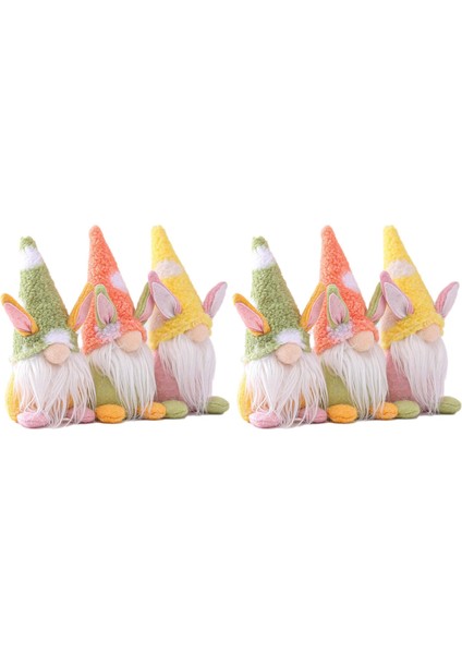 6 Adet Paskalya Tavşanı Gnome Peluş Paskalya Tavşanı Bebek Paskalya Süslemeleri Paskalya Cüceler Süslemeleri Paskalya Dekorasyonu Bebek (Yurt Dışından)
