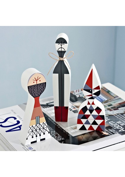 Modern Soyut Ahşap Bebek Boyalı Aile El Sanatları Süslemeleri Çocuklar Hediye Bebek Oyuncakları Ev Dekoratif Model 3 Adet/takım No.4 (Yurt Dışından)