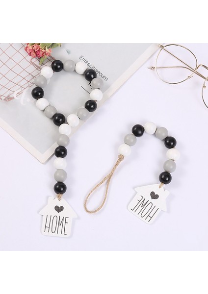 3 Paket Ahşap Boncuk Garland Püskül Rustik Çiftlik Evi Katmanlı Tepsi Süslemeleri Ülke Duvar Asılı Dekorasyon (Yurt Dışından)