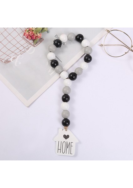 3 Paket Ahşap Boncuk Garland Püskül Rustik Çiftlik Evi Katmanlı Tepsi Süslemeleri Ülke Duvar Asılı Dekorasyon (Yurt Dışından)