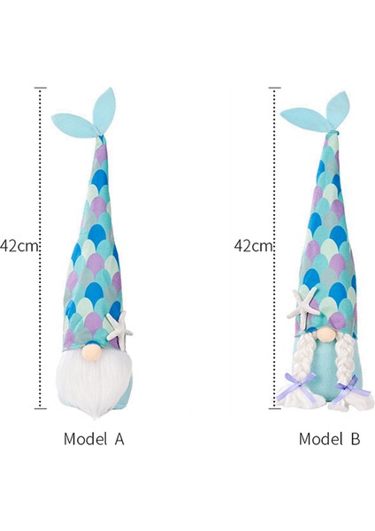 Okyanus Festivali Gnome Neyse Ki Denizkızı Kuyruğu Okyanus Yüzü Olmayan Bebek Denizcilik Gnome Dekor Ev Süsleme Düğün Dekorasyon, A (Yurt Dışından) modelleri