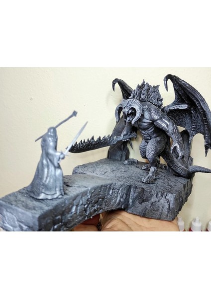 Balrog ve Gandalf Savaşıyor Figür 20 cm Yüzüklerin Efendisi Lotr (Büyük Boy)