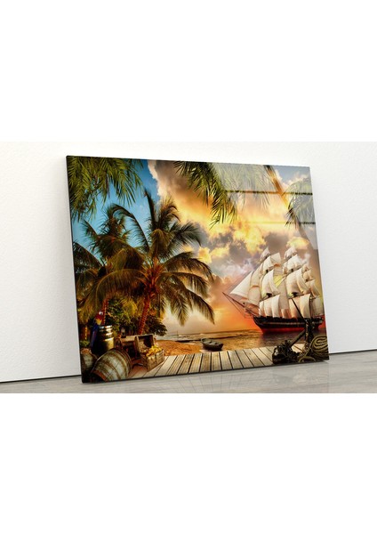 Korsan Gemisi Cam Duvar Tablosu fiyatları