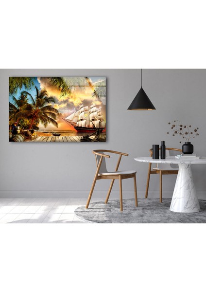 Korsan Gemisi Cam Duvar Tablosu fırsatları