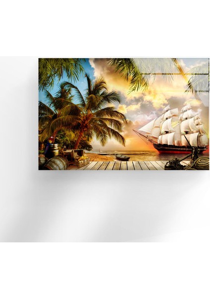 Korsan Gemisi Cam Duvar Tablosu indirimleri