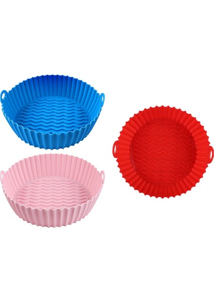 Fritöz Silikon Tencere, 7,5 Inç Hava Fritöz Sepeti, Hava Fritöz Aksesuarları, Yeniden Kullanılabilir Hava Fritöz Astarı, 3qt - 5qt Için, 3'lü Paket (Yurt Dışından)