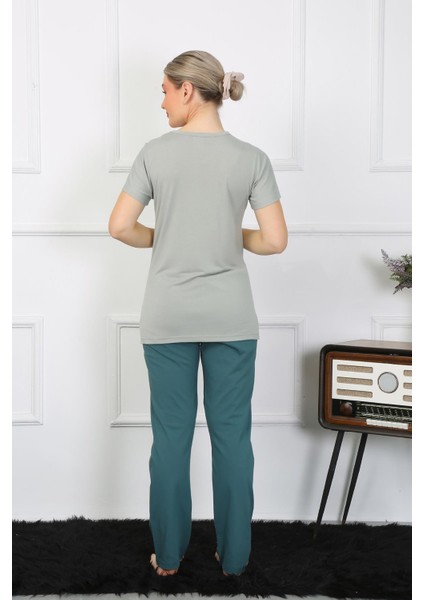 Kadın Kısa Kol Penye Pijama Takımı 4210 fırsatları