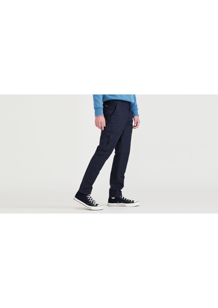 Cargo Lacivert Slim Tapered Pantolon