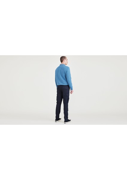 Cargo Lacivert Slim Tapered Pantolon