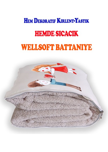 Love 8 Baskılı Dekoratif Yastık Kırlent Opsiyonel Battaniye 2 In 1