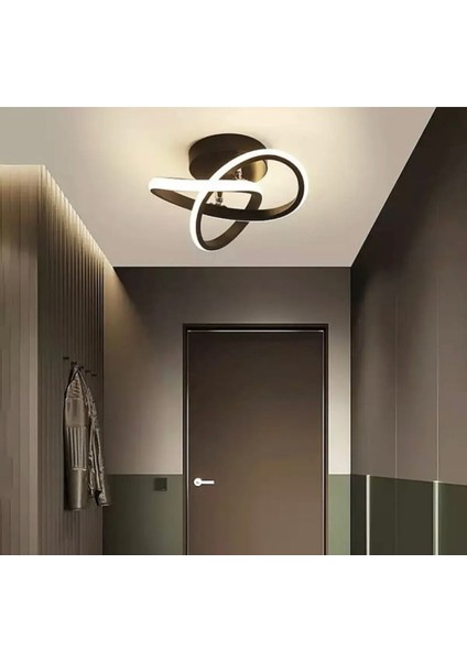 Bumerang Modern Plafonyer Tavan LED Avize Koyu Kahverengi Ledli Avize
