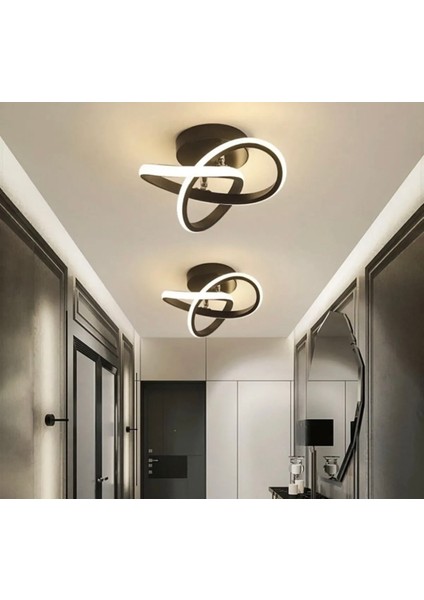 Bumerang Modern Plafonyer Tavan LED Avize Koyu Kahverengi Ledli Avize