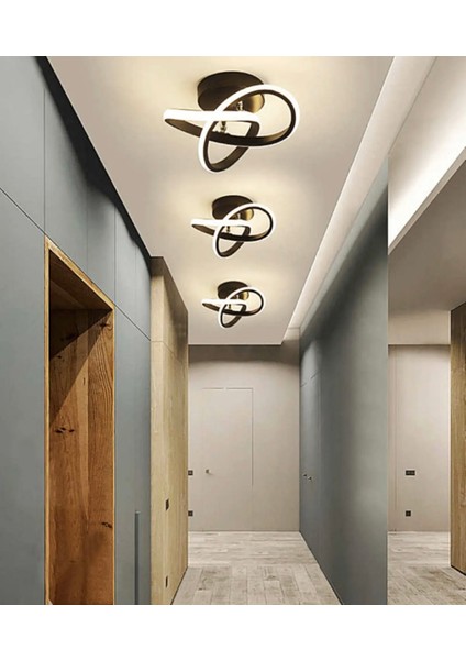 Bumerang Modern Plafonyer Tavan LED Avize Koyu Kahverengi Ledli Avize