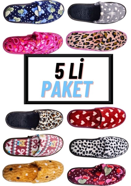 Kadın 3 Lü Karışık Önü Kapalı Yıkanabilir Ev Terliği 253