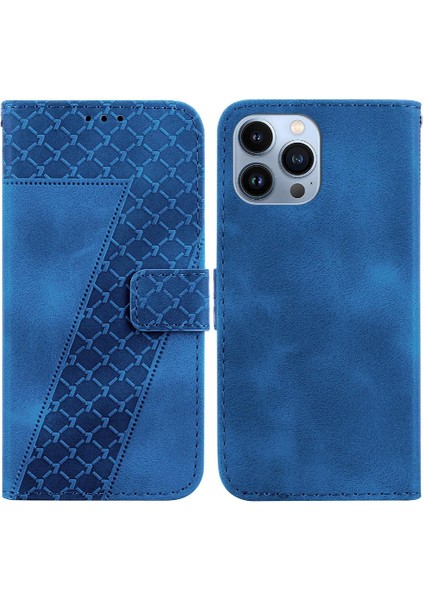 Iphone 13 Için Telefon Kılıfı Pro Kabartmalı Desen Cüzdan Kart Yuvası Fonksiyonu Pu (Yurt Dışından)