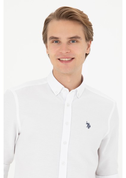 U.S. Polo Assn. Erkek Beyaz Basic Gömlek 50288629-VR013