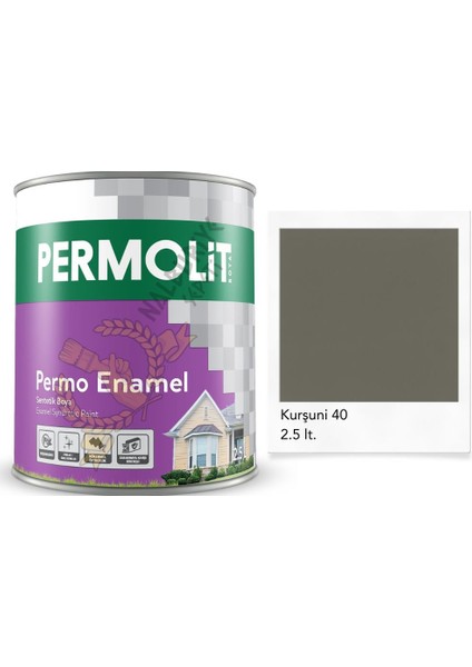 Enamel Sentetik Yağlı Boya Kurşuni Gri 2.5 Lt.