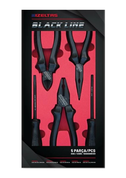 Izeltaş Black Line 5 Parça Set