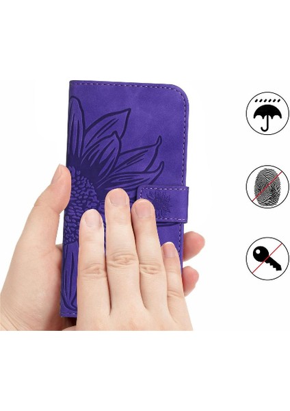 Kart Yuvaları Tutucu Kabartmalı Ayçiçeği Pu ile Samsung Galaxy A20S Için Kılıf (Yurt Dışından) indirimleri