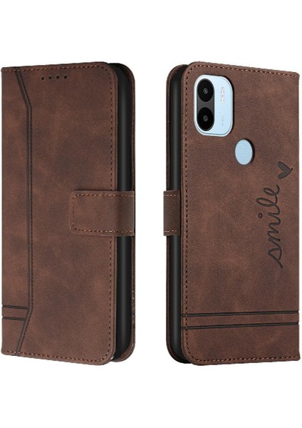 Telefon Kılıfı Için Xiaomi Redmi A1 Artı El Kayışı Çevirme Folyo Cüzdan Kart Pu (Yurt Dışından)