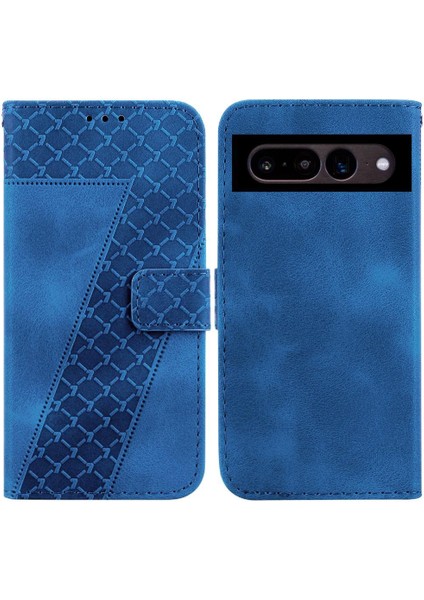 Google Piksel 7 Pro Için Telefon Kılıfı Pu Deri Kabartmalı Desen Flip Folio (Yurt Dışından)