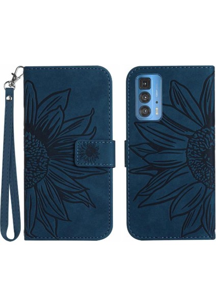 Motorola Kenar 20 Pro Için Kılıf Kart Yuvaları Tutucu ile Kısa Kayış Kabartmalı (Yurt Dışından)