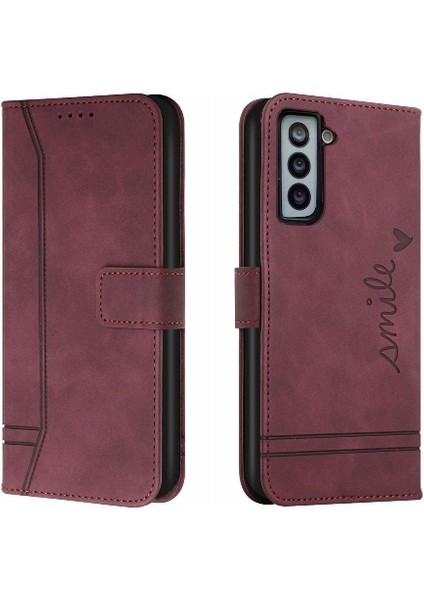 Telefon Kılıfı Için Samsung Galaxy S21 Fe El Kayışı Flip Folio Cüzdan Kart Pu (Yurt Dışından)