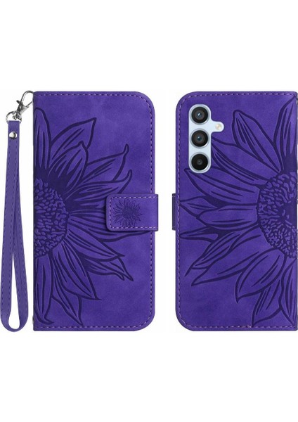 Samsung Galaxy S24 Artı Kart Yuvaları Tutucu ile Kısa Kayış Flip (Yurt Dışından)