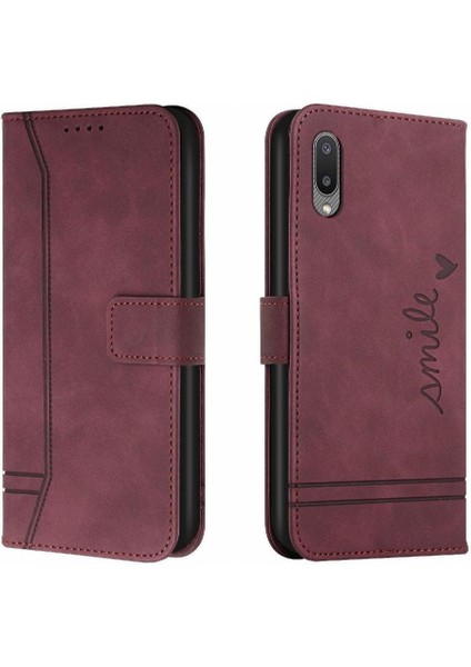 Samsung Galaxy A02 Flip Folio Cüzdan Manyetik Kapatma Pu Için Telefon Kılıfı (Yurt Dışından)