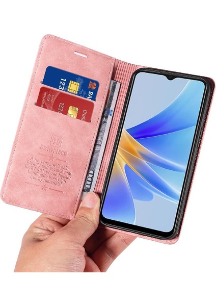 Oppo A17 4g Için Kılıf Folio Cüzdan Pu Deri Koruyucu Manyetik (Yurt Dışından)