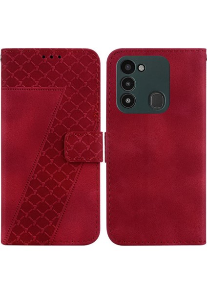 Tecno Spark 8c Cüzdan Kart Yuvası Fonksiyonu Için Telefon Kılıfı Kabartmalı Desen (Yurt Dışından)