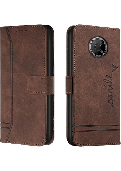 Nokia G300 Flip Folio Cüzdan Için Telefon Kılıfı El Kayışı Manyetik Kapatma Pu (Yurt Dışından)