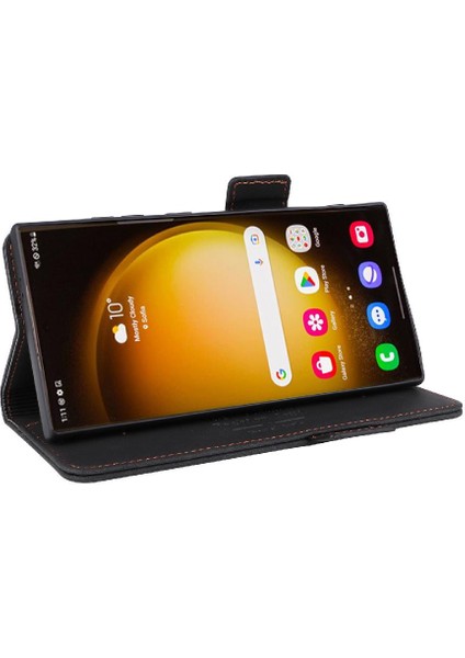 Kart Tutucu Kickstand Kart Folio ile Samsung Galaxy S24 Ultra Için Kılıf (Yurt Dışından) modelleri