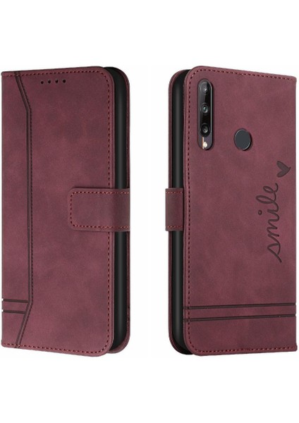 Telefon Kılıfı Için Huawei P40 Lite E Pu Deri Flip Folio Cüzdan El Kayışı (Yurt Dışından)
