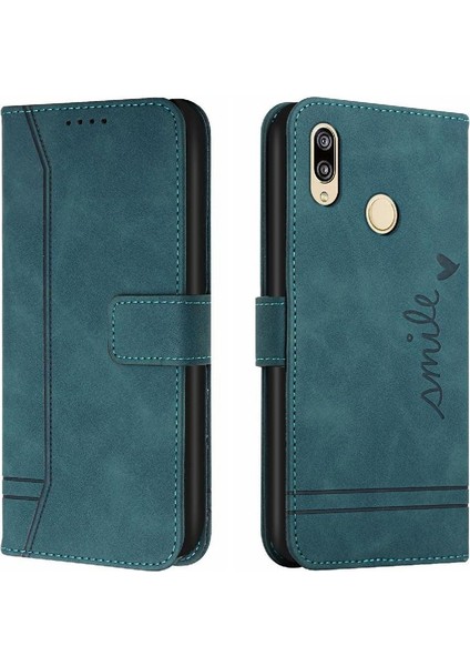 Telefon Kılıfı Için Huawei Huawei 2019 El Kayışı Kart Yuvaları Kapak Flip Folio Pu (Yurt Dışından)