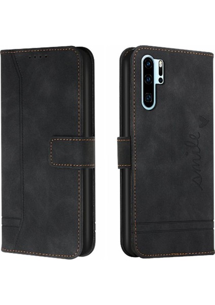 Huawei P30 Pro Flip Folio Cüzdan Kart Yuvaları Için Telefon Kılıfı Kapak Manyetik (Yurt Dışından)