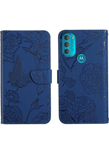 Motorola Moto G71 Çiçekler ve Kelebekler Anti-Damla Koruma Pu Için Kılıf (Yurt Dışından)