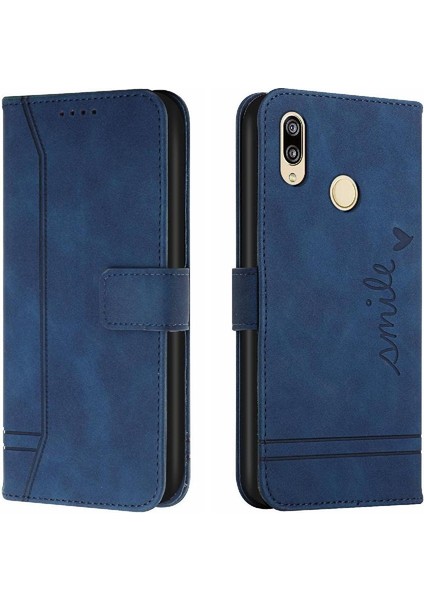 Telefon Kılıfı Için Huawei Huawei 2019 El Kayışı Kart Yuvaları Kapak Flip Folio Pu (Yurt Dışından)