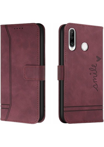 Huawei Y6P Flip Folio Cüzdan Için Telefon Kılıfı El Kayışı Kart Yuvaları Kapak Pu (Yurt Dışından) indirimleri