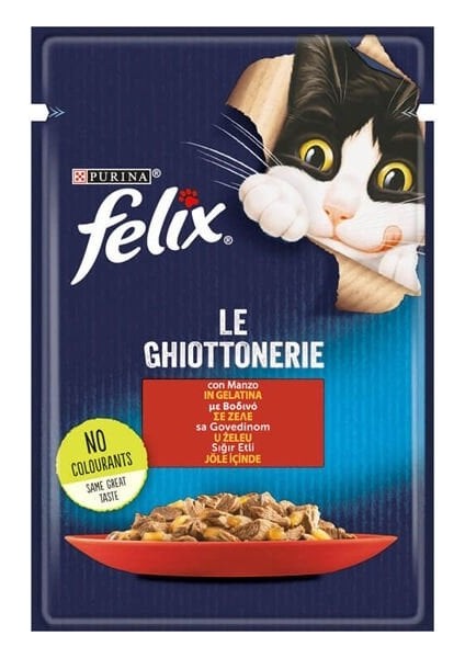 Felix Taze Sığır Etli Jöleli Pouch Yetişkin Konserve Kedi Maması 85 gr