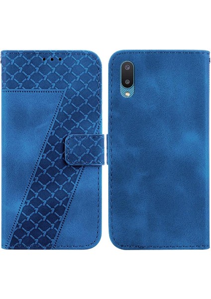 Samsung Galaxy A02 Için Telefon Kılıfı Cüzdan Flip Folio Kapak Kabartmalı Desen (Yurt Dışından)