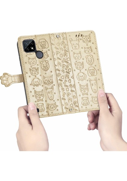 Realme C21 Için Kılıf Deri Kılıf Kapak Çevirin Darbeye Karikatür Hayvanlar (Yurt Dışından) fırsatları