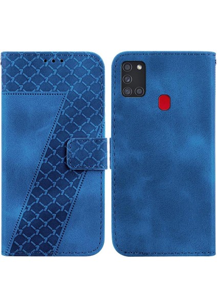 Samsung Galaxy A21S Flip Folio Kapak Için Telefon Kılıfı Pu Deri Cüzdan Kart (Yurt Dışından)