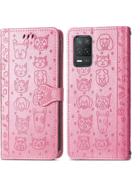 Realme 8 5g Karikatür Hayvanlar Için Kılıf Darbeye Kapak Kapak Kısa Kayış (Yurt Dışından)